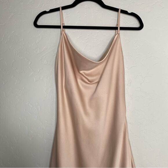 Birdy Grey Taupe Lisa Satin Midi Dress Small - Picture 2 of 8